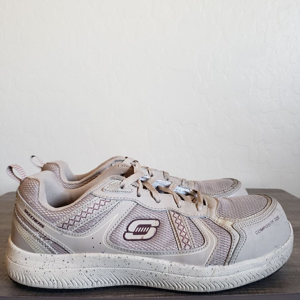 Skechers Work Summits Composite Toe Slip Resistant Shoe Sneaker Taupe Womens 9.5